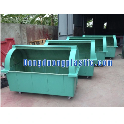 Thùng rác 1500L nhựa Composite bánh xe