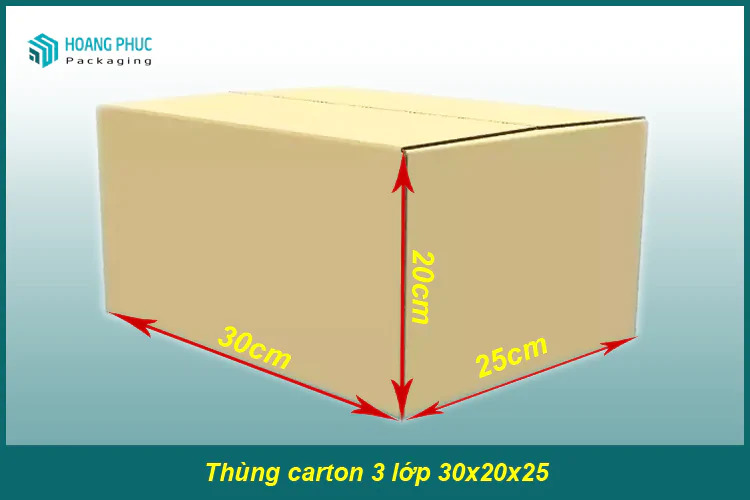 Thùng Carton 3 lớp 30x25x20