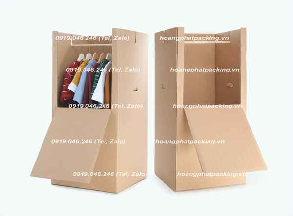 Thùng carton đựng quần áo móc treo