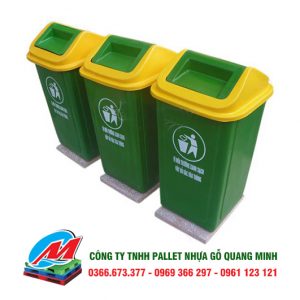 Thùng rác nhựa 60 lít nắp bập bênh