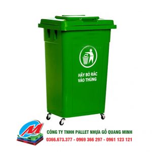 Thùng rác nhựa HDPE 60 lít bánh xe