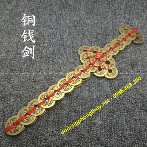 Tiền xu thất tinh kiếm phong thủy bằng đồng