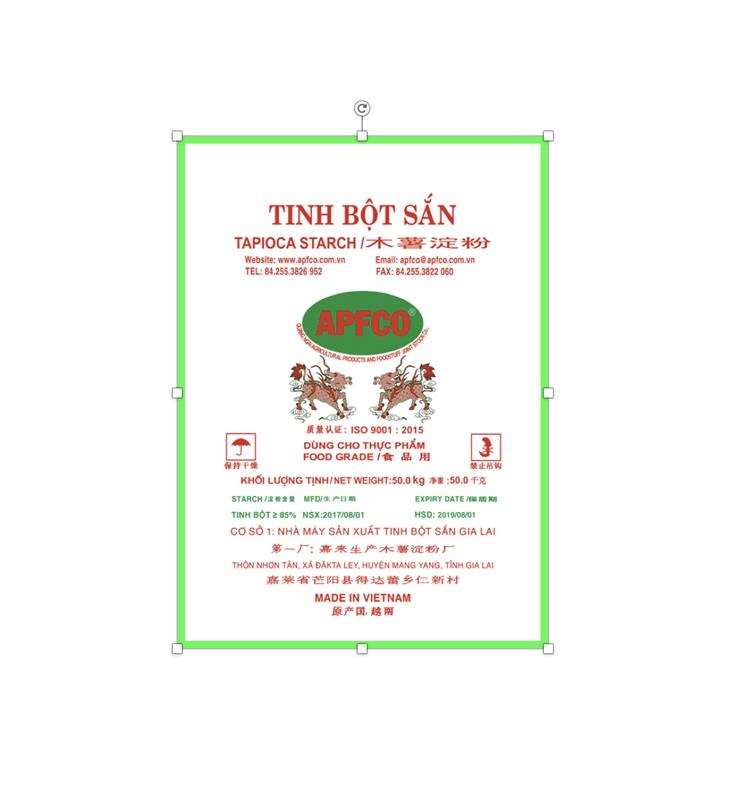 Tinh bột sắn Apfco hai con Lân