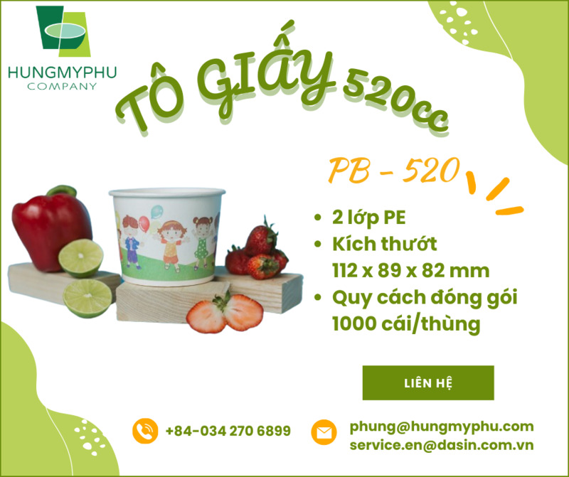 Tô giấy 520cc model PB 520