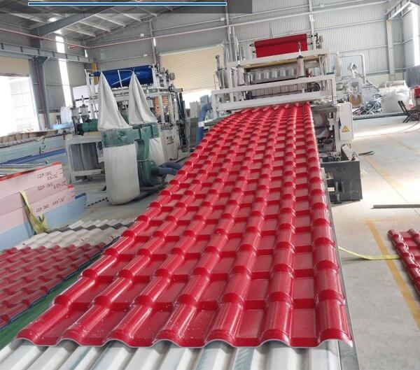 Tôn nhựa ASA/PVC 7 sóng đỏ