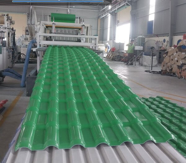 Tôn nhựa ASA/PVC 7 sóng xanh lá