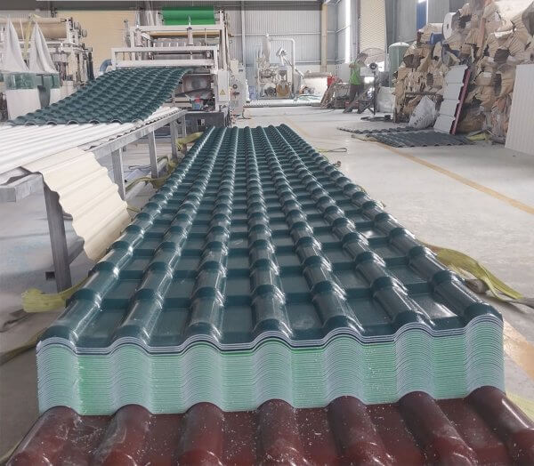 Tôn nhựa ASA/PVC 7 sóng xanh rêu đậm