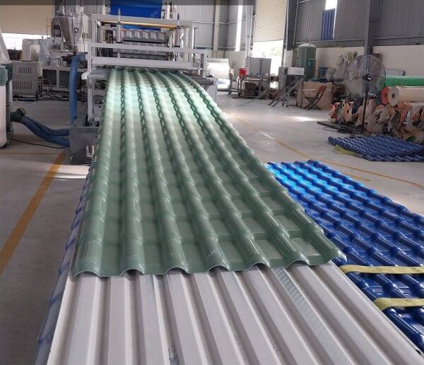 Tôn nhựa ASA/PVC 7 sóng xanh rêu nhạt