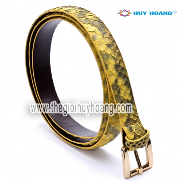 Thắt lưng nữ da trăn vàng