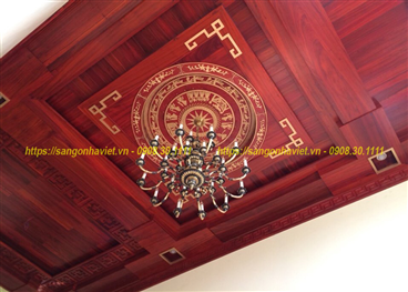 Trần gỗ hương H02