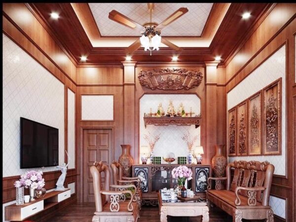Trần nhựa giả gỗ giật cấp TLB-05