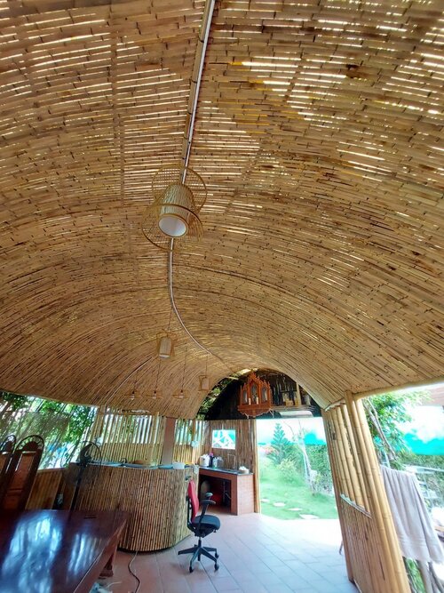 Trần tre, vách tre - Nhà Thủy Tạ