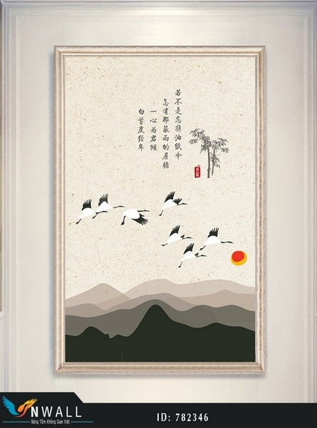 Tranh lối vào chim hạc