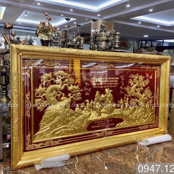 Tranh mừng thọ bà dát vàng 9999