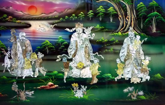 Tranh sơn mài Phúc Lộc Thọ