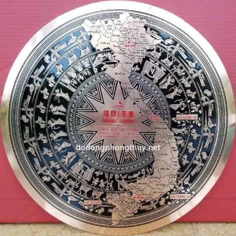 Tranh trống đồng đỏ trang trí