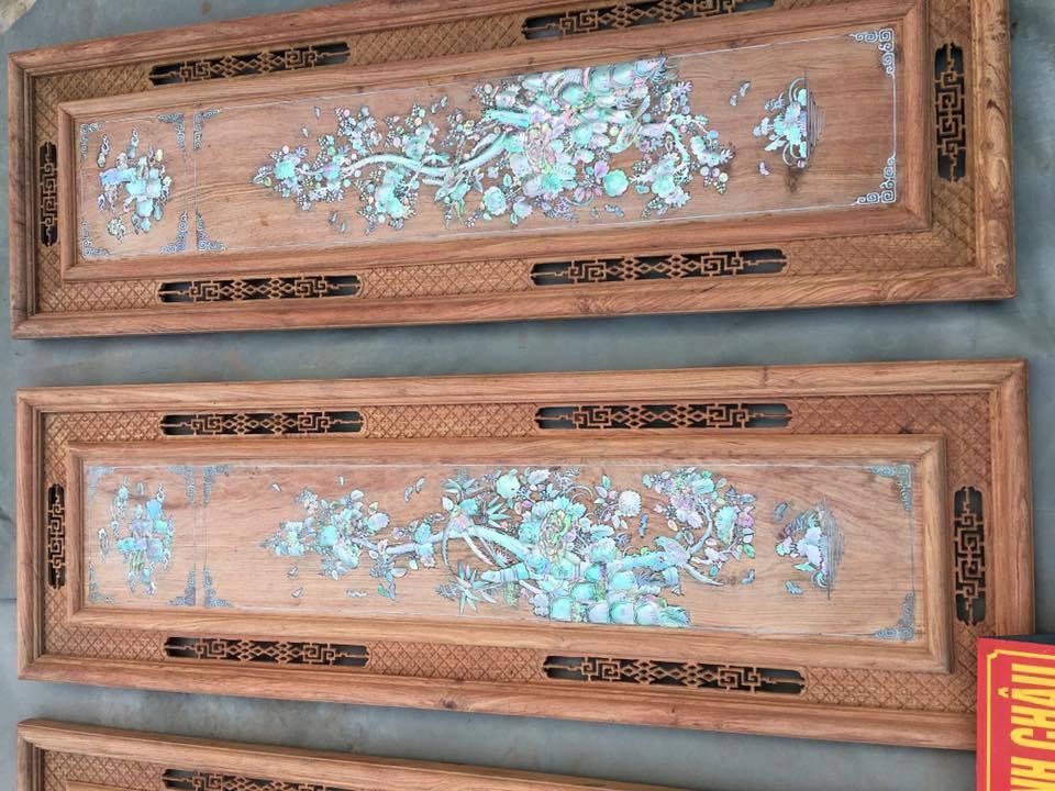 Tranh tứ quý khảm ốc xà xừ