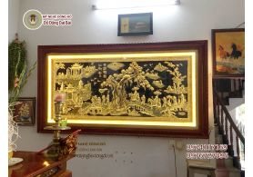 Tranh vinh quy bái tổ nạm đồng