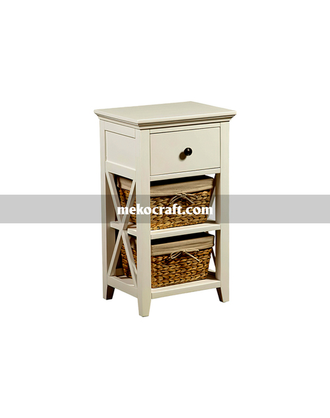 Tủ 2 hộc lục bình trắng