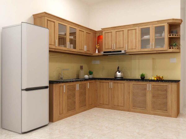 Tủ bếp gỗ Sồi tự nhiên
