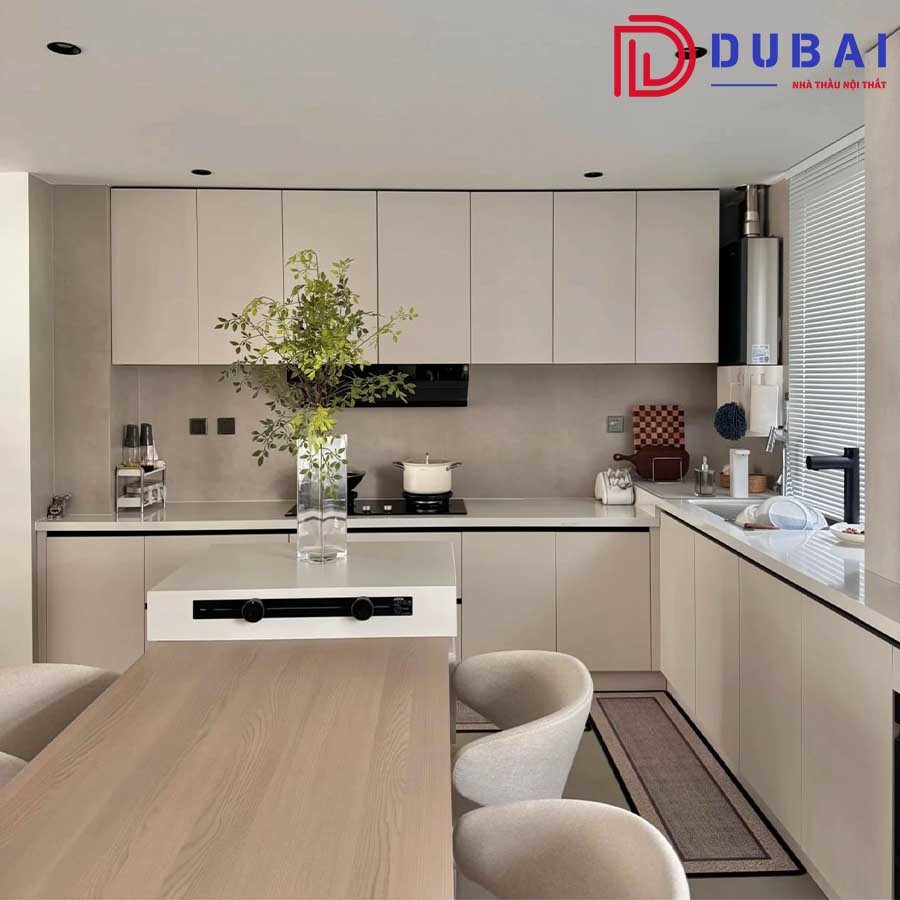 Tủ bếp gỗ công nghiệp MDF chữ U TB-17