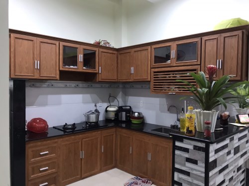 Tủ bếp nhôm kính