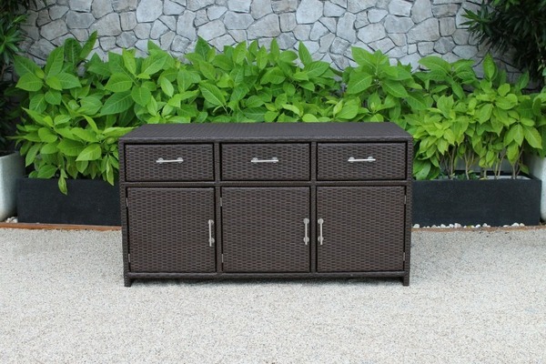 Tủ mây nhựa ngoài trời 3 hộc 3 cánh RACA-001