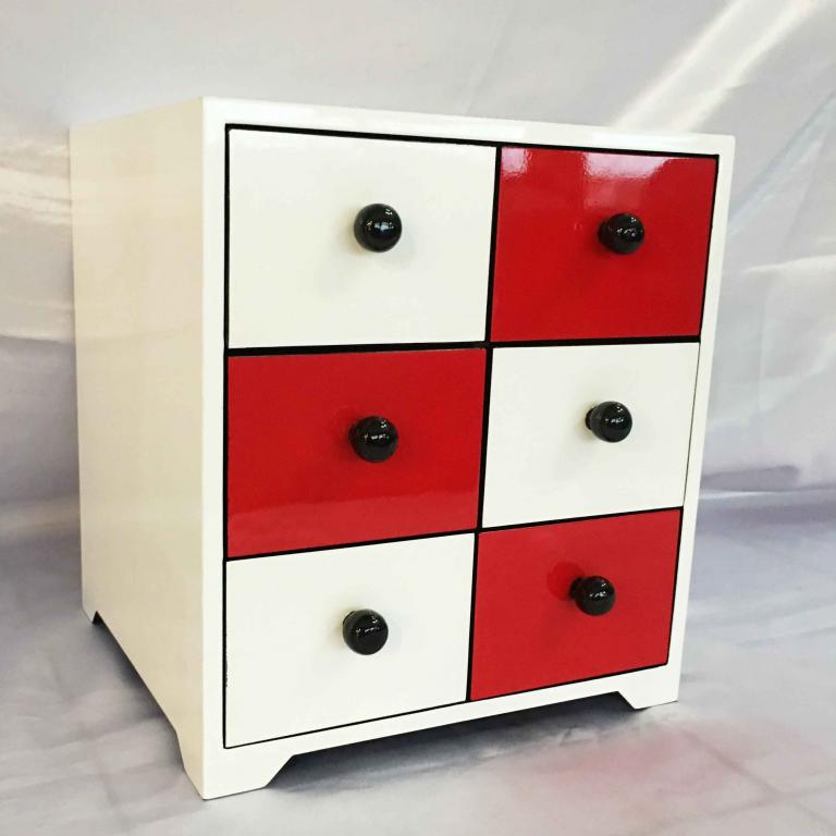 Tủ sơn mài 6 hộc vuông