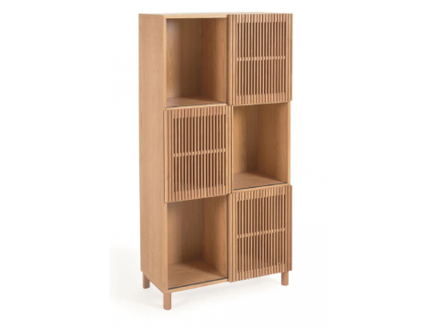 Tủ đọc sách gỗ sồi sọc nan