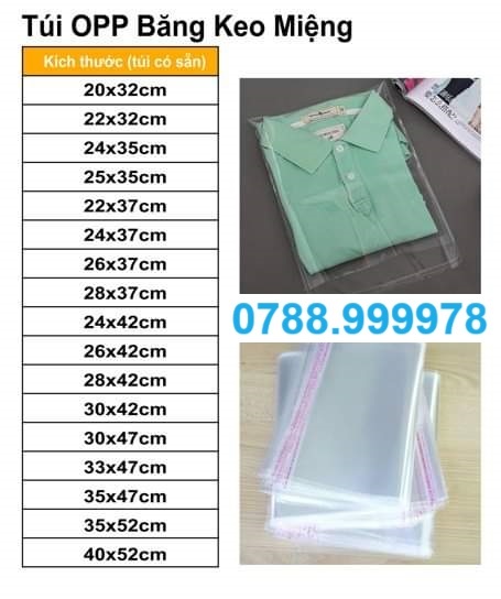 Túi OPP băng keo miếng
