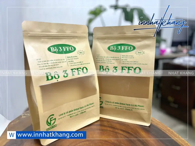 Túi Zip 8 cạnh đáy vuông