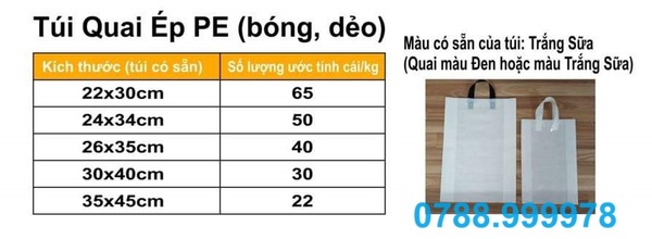 Túi quai ép PE (bóng, dẻo)