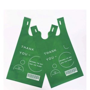 Túi vải không dệt T-shirt xanh lá