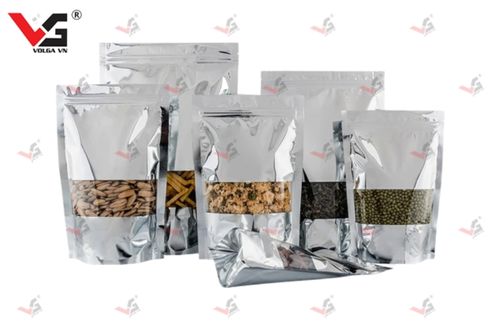 Túi zipper bạc có cửa sổ