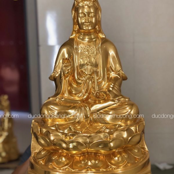 Bộ tượng tam thánh phật dát vàng 9999