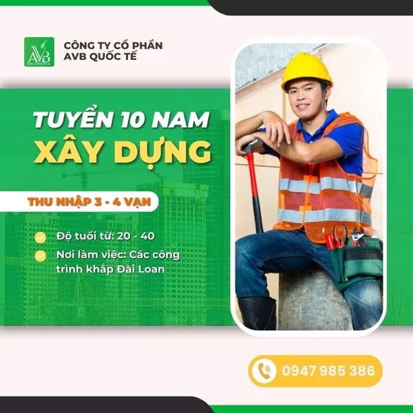 Tuyển nam làm công trình xây dựng
