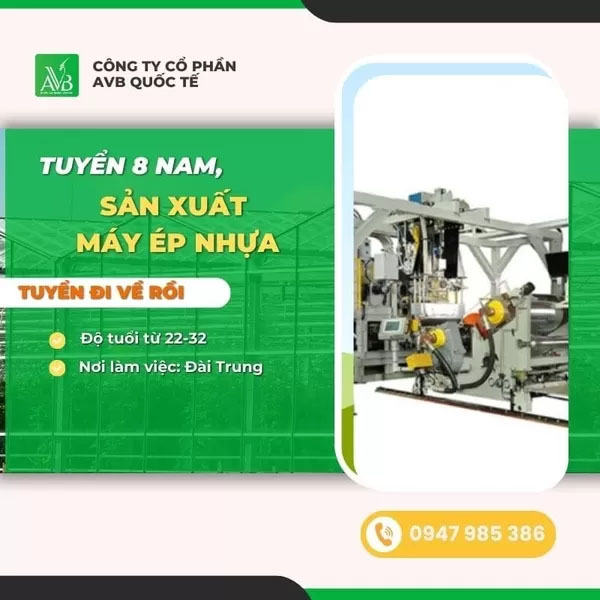 Tuyển nam làm sản xuất máy ép nhựa
