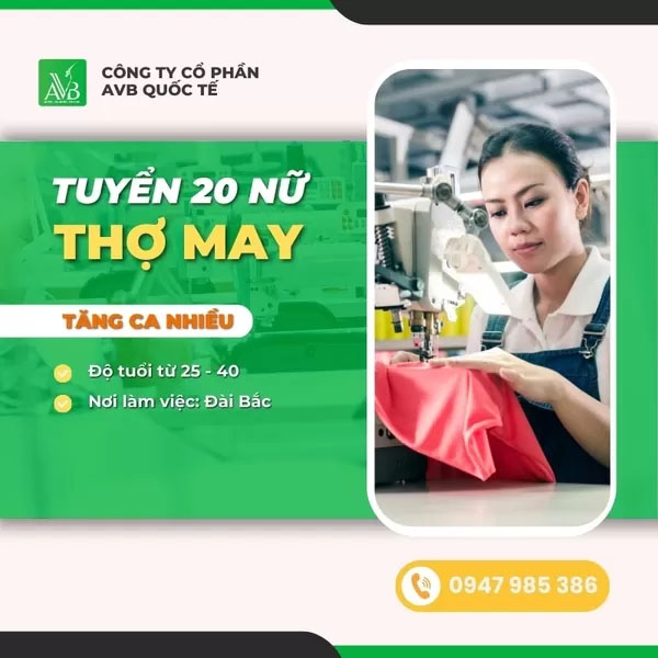 Tuyển nữ làm thợ may