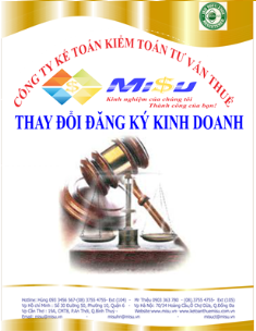 DV thay đổi nội dung đăng ký kinh doanh