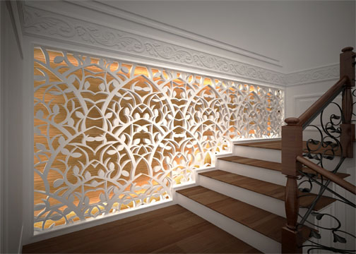 Vách ngăn trang trí cắt cnc