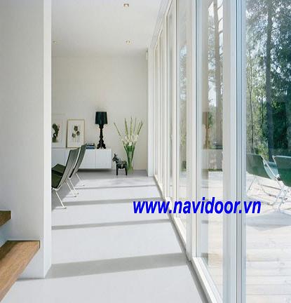 Vách kính cố định không chia đố