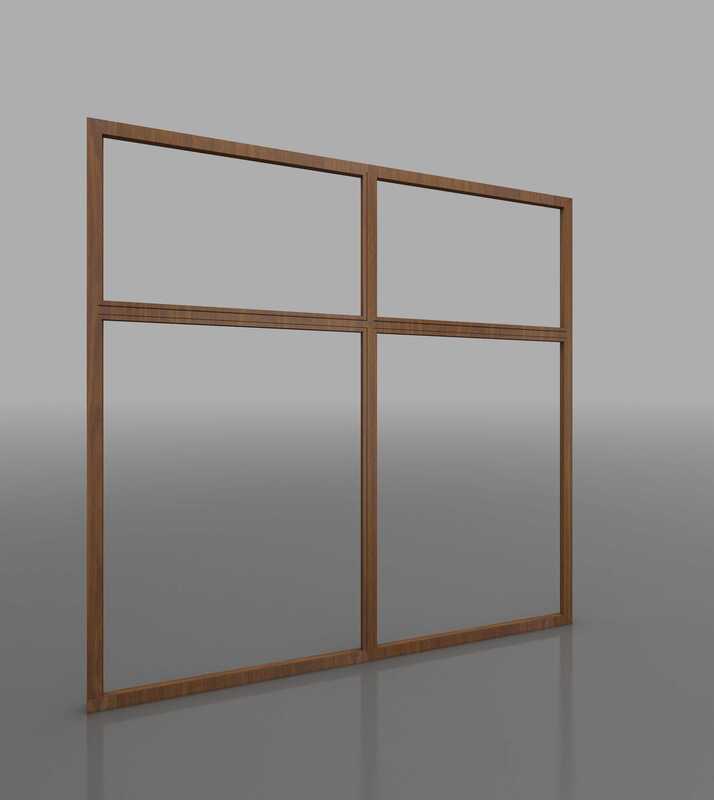 Vách kính cố định chia đố ngang dọc