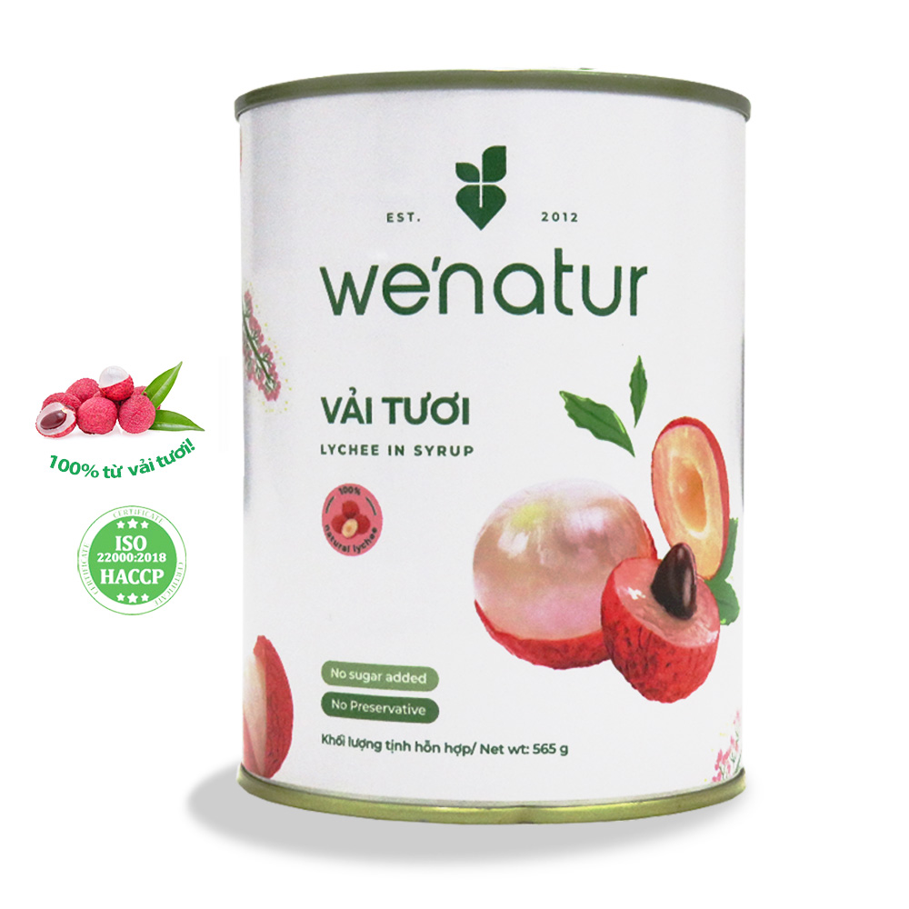 Vải tươi đóng lon 565g