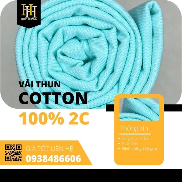Vải Cotton 100% 2C 1m8-2m5