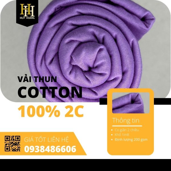 Vải Cotton 100% 2C 1m8-2m7