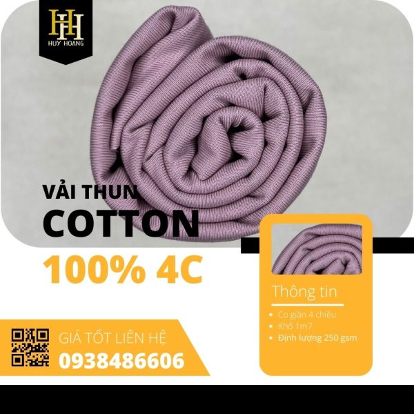 Vải Cotton 100% 4C 1m7-2m4