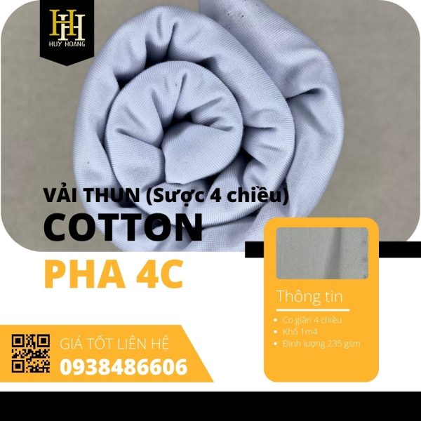 Vải Cotton sược pha 4C 1m7-2m3