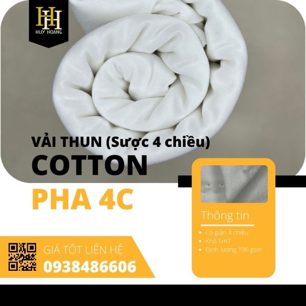 Vải Cotton sược pha 4C 1m7-3m