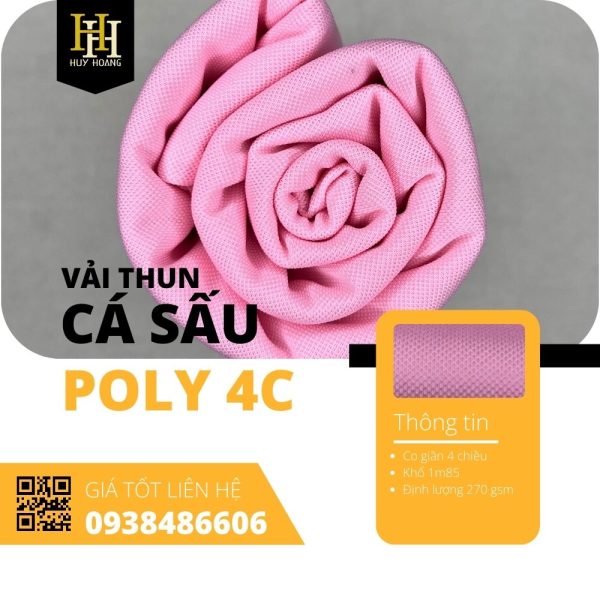 Vải cá sấu Poly 4C