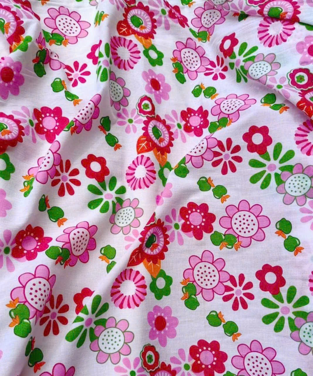 Vải kate in hoa